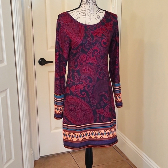 MISS LOOK Paisley Print Boho Or Western Style Dress - Picture 2 of 12